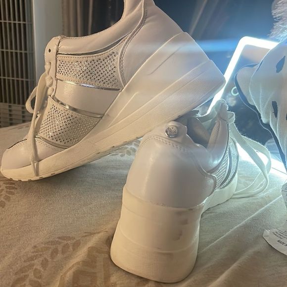 JUICY COUTURE Epoch Wedge trainers Sneakers fashion bling white - Picture 9 of 10